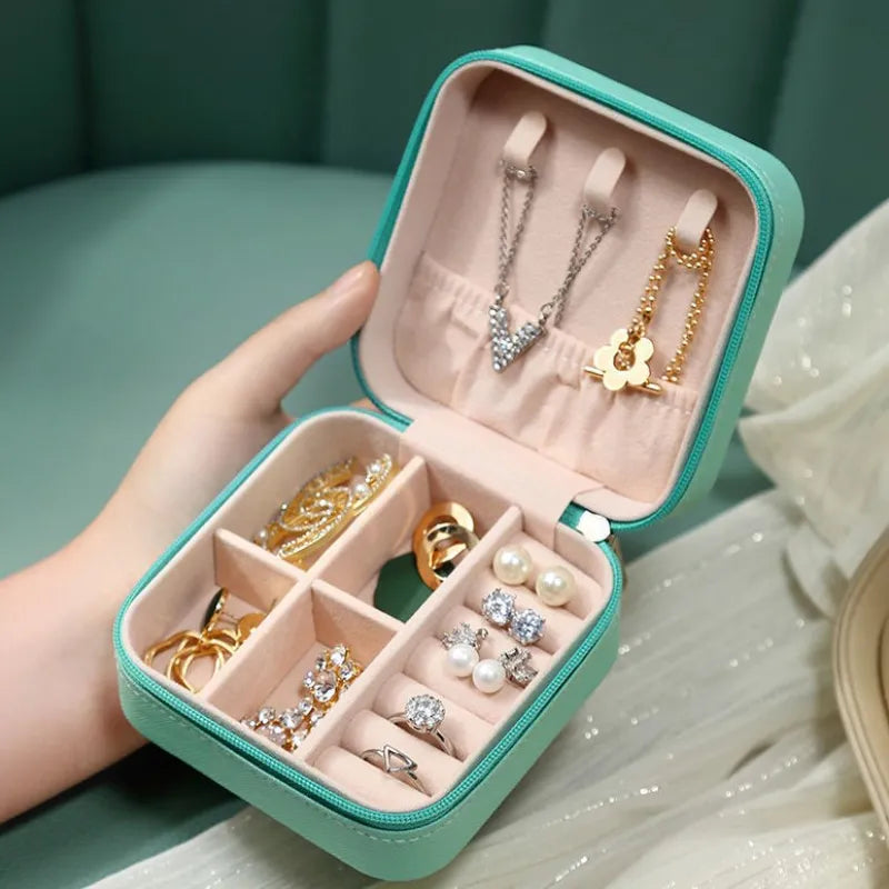 Jewellery Storage Box leather Jewelry Stand Earrings Ring Box Cosmetics Beauty Container Organizer
